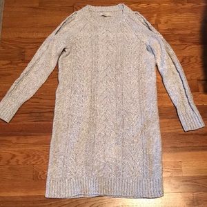 Open shoulder sweater dress